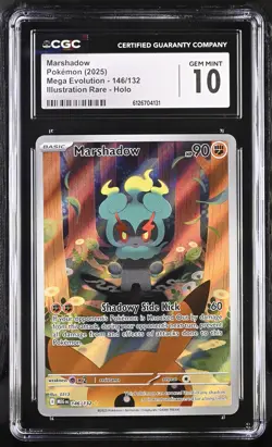 CGC 10 GEM MINT Marshadow 2025 Mega Evolution 146/132 Holo Pokemon Card - Image 1