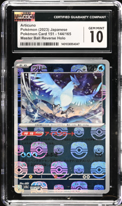 ARTICUNO Master Ball Reverse Holo 144/165 Pokemon Japanese CGC 10 Gem MT - Image 1