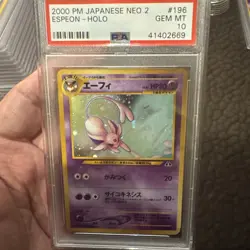 Pokemon Espeon 196 Holo Japanese Neo Discovery 2 Psa 10 Nice Swirl - Image 1