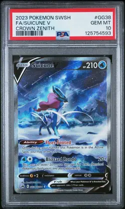 PSA 10 Suicune V Full Art GG38 Pokemon Crown Zenith 2023 Alternate Art - Image 1