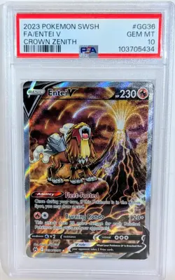 Pokemon Swsh ENTEI V Crown Zenith Full Art GG36/GG70 PSA 10 💎 GEM MINT - Image 1