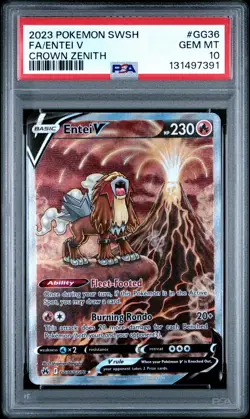 Pokemon Swsh ENTEI V Crown Zenith Full Art GG36/GG70 PSA 10 💎 GEM MINT - Image 1