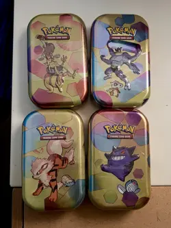 x4 NEW SEALED Pokemon TCG English 151 Mini Tins - Image 1
