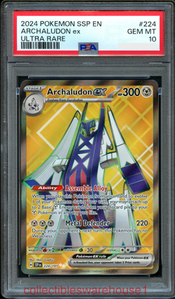 Pokemon Surging Sparks Archaludon ex 224 PSA 10 - Image 1