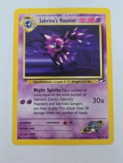 2000 Pokemon Gym Heroes Sabrina's Haunter #58/132 NM - Image 1