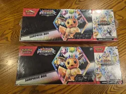 Lot Of 2 Pokemon Prismatic Evolutions Surprise Box+Booster Bundle Sams Club Set - Image 1