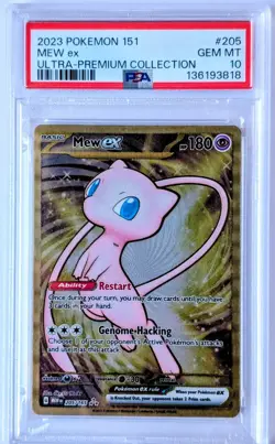 PSA 10 GEM MINT 2023 Pokemon 151 Mew ex 205/165 GOLD METAL UPC Promo–Ultra Prem - Image 1