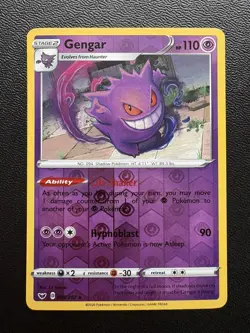 Pokemon TCG Gengar SWSH01 Base Set 085/202 NM Condition Reverse Holo - Image 1