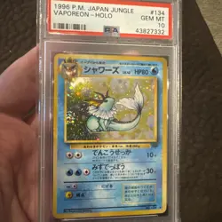 GEM MINT PSA 10 - 1997 Japanese Pokemon Jungle Vaporeon 134 Holo Rare. Nice Swir - Image 1