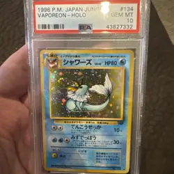 GEM MINT PSA 10 - 1997 Japanese Pokemon Jungle Vaporeon 134 Holo Rare. Nice Swir - Image 2