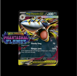 Mega Sharpedo ex 061/094 Phantasmal Flames Pokemon TCG Double Rare - Image 1