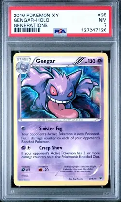 2016 Pokemon XY Generations Gengar Holo PSA 7 - Image 1