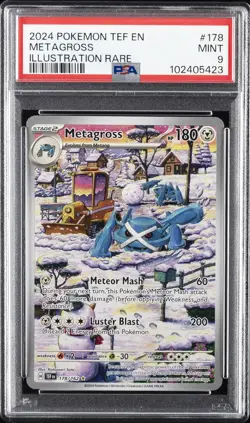 2024 POKEMON TEF EN-TEMPORAL FORCES ILLUSTRATION RARE #178 METAGROSS PSA 9 - Image 1