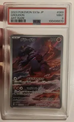 Pokemon Groudon IR PSA 9 Mint 069/062 SV3a AR Japanese Raging Surf 2023 - Image 1