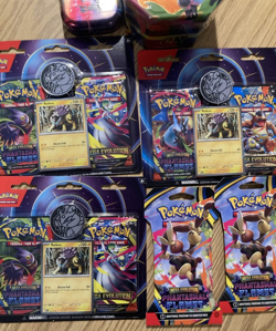 Pokemon Tcg Lot Of 7 Sealed Mega Evolutions Era Tins/Sleeved Packs New Sealed - Image 2