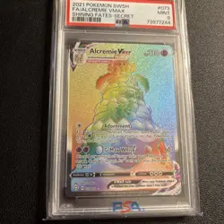 Pokemon TCG PSA 9 Alcremie VMAX Secret Rare Rainbow Shining Fates 073/072 - Image 1