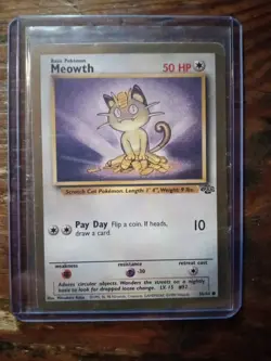 Pokemon Meowth 56/64 Jungle Gold Border Promo WOTC - Image 1