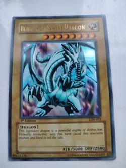 Yu-Gi-Oh LOB-001 Ultra Rare Blue Eyes White Dragon AE 1st Edition - Image 1