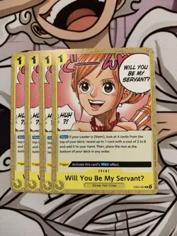 4x Will You Be My ServantU EB03-060 Nami Playset One Piece tcg English NM - Image 1