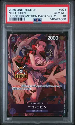 2025 ONE PIECE JPN JUDGE PROMOTION PACK VOL.2 #071 NICO ROBIN PSA 10 - Image 1