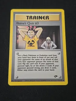 Blaine's Quiz #3 112/132 Gym Challenge Regular WOTC Vintage 2000 Pokemon TCG LP - Image 1