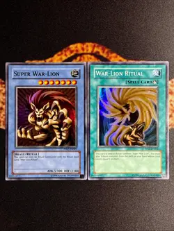 YUGIOH • SUPER WAR LION & WAR LION RITUAL SET 2X • SUPER RARE • PREMIUM PACK 2 - Image 1