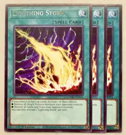 Yugioh! 3x Lightning Storm MZMU-EN116 Rare 1st Ed NM - Image 1