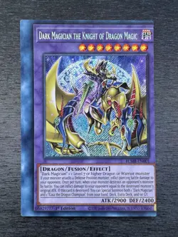 YuGiOh! Dark Magician The Knight Of Dragon Magic BLMR - Error Misprint Miscut NM - Image 2