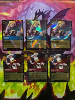 Disney Lorcana Donald Duck & Rapunzel Rainbow Foil EPCOT Promo Cards - Image 1