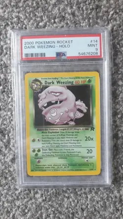 POKEMON CARD 2000 ROCKET DARK WEEZING HOLO #14 GRADED PSA 9 - Image 1