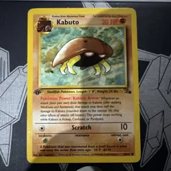 Pokemon TCG Kabuto Fossil 1st Edition Common Card 50/62 - Image 1