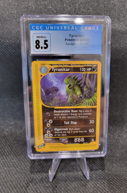 CGC 8.5 Tyranitar 40/147 Aquapolis 2003 Pokemon Card E-READER - Image 1