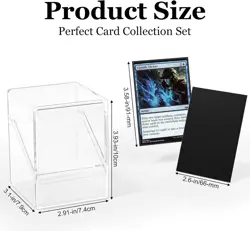 Card Deck Case, Deck Box with 100 Pack Card Sleeves and Divider, Standard Clear - Image 2