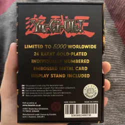 Yu-Gi-Oh! 24 Karat Gold Plated Card Dark Magician Limited Edition Fanattik - Image 2
