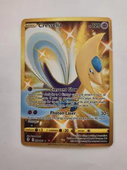 Pokemon TCG Cresselia Evolving Skies Holo GOLD Secret Rare Card 228/203 NM - Image 1