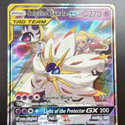 Pokemon Solgaleo & Lunala GX TAG TEAM Holo Card Cosmic Eclipse 75/236 - Image 1