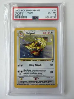 Pokemon 2000 Base Set II Pidgeot Holo Card 14/130 PSA 6 - Image 1