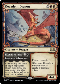 Decadent Dragon // Expensive Taste (Showcase) [Wilds of Eldraine] Near Mint - Image 1