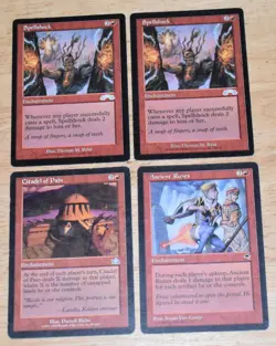 MTG 4x Red Spellshock, Citadel of Pain & Ancient Runes - Image 1