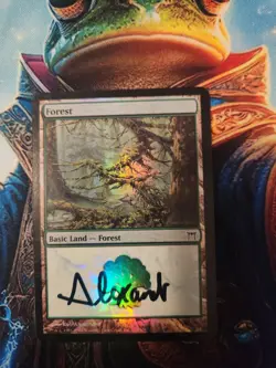 MTG Forest (306) - Champions of Kamigawa Foil - Signed By Artist, MP - Image 1