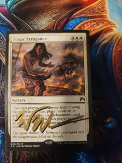 MTG Tragic Arrogance - Magic Origins Regular - Shadow Signed By Artist, MP - Image 1