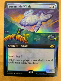MTG 1x FOIL EXTENDED ART CRIMPED Dreamtide Whale 450 Modern Horizons Magic x1 NM - Image 1