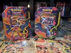 Mega Charizard X and Y Tins Sealed 2026 Set of 2 Pokemon TCG Phantasmal Flames - Image 1