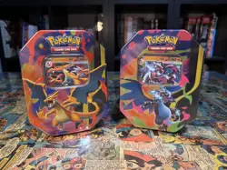 Mega Charizard X and Y Tins Sealed 2026 Set of 2 Pokemon TCG Phantasmal Flames - Image 2