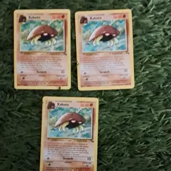 Wizards of the Coast Pokemon TCG Fossil Kabuto 50/62 Lot of 3 English Cards - Image 1