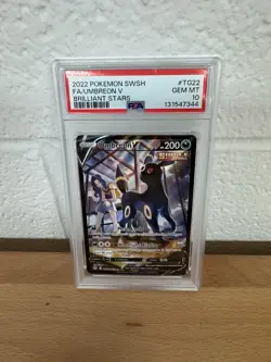 2022 Pokemon Sword & Shield Brilliant Stars #TG22 Umbreon V PSA 10 - Image 1