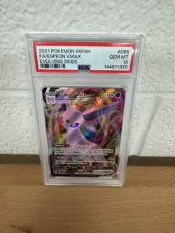 PSA 10 Espeon Vmax Card #065 2021 Pokemon Sword & Shield Evolving - Image 1