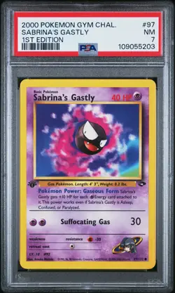 Pokemon TCG Sabrina'S Gastly Pokemon Gym Challenge 97 PSA 7 - Image 1