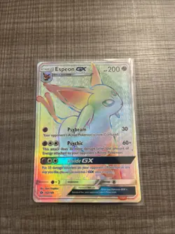Pokemon TCG Sun & Moon Espeon GX Rainbow Secret Rare Card 152/149 NM - Image 1