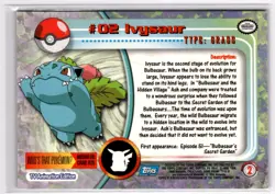 #02 Ivysaur - Pokemon Topps Card - Blue Logo - Image 2